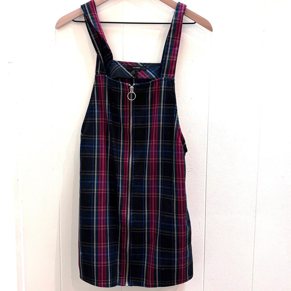 Size Medium Forever 21 Plaid Mini Dress Zip Up